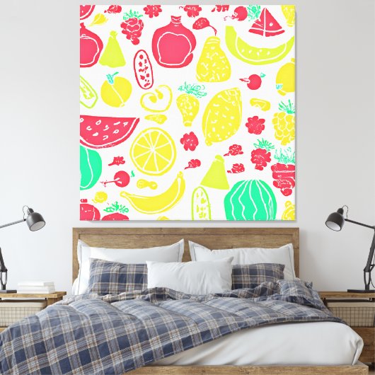 Lebhaftes Fruchtmuster Leinwanddruck (Insitu (Schlafzimmer))