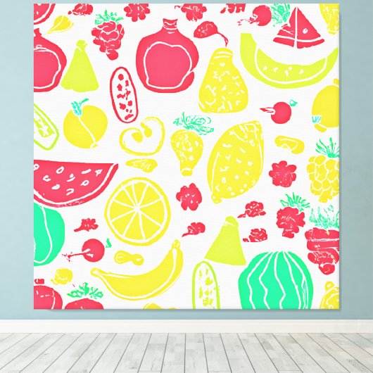 Lebhaftes Fruchtmuster Leinwanddruck (Insitu (Holzboden))