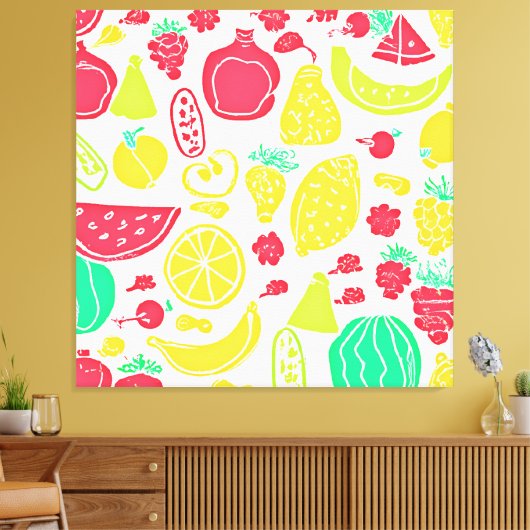Lebhaftes Fruchtmuster Leinwanddruck (Insitu (Wohnzimmer))