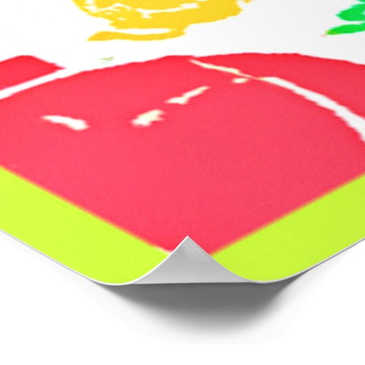 Lebhaftes Fruchtmuster Poster (Ecke)