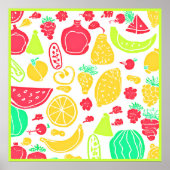 Lebhaftes Fruchtmuster Poster (Vorne)