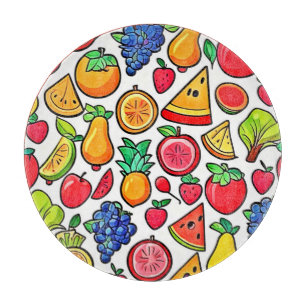 Lebhaftes Fruchtmuster Schneidebrett