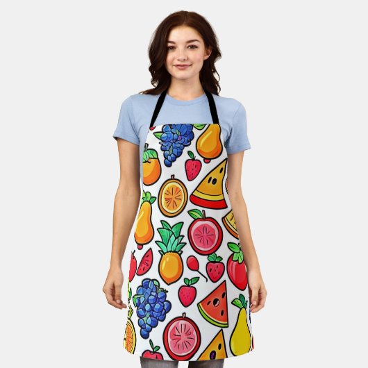 Lebhaftes Fruchtmuster Schürze (Getragen)