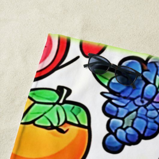 Lebhaftes Fruchtmuster Strandtuch (Beispiel)