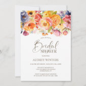 Lebhaftes Frühlingsfloral-Brautparty Einladung (Vorderseite)