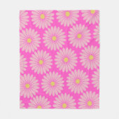 Lebhaftes Fun Retro Bright Pink Daisy floral Muste Fleecedecke (Vorderseite)