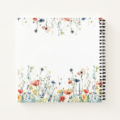 Lebhaftes Gästebuch der Wildblume Wedding Notizblock (Rückseite)