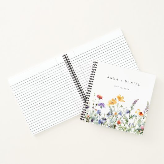 Lebhaftes Gästebuch für florale Hochzeiten in Wate Notizblock (Innenseite)