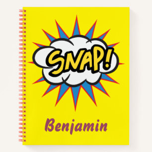 Lebhaftes Gelb-Snap-Comic-Design Notizblock