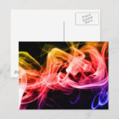 Lebhaftes gelbes Orange Lila Abstraktes Rauchen Postkarte (Vorne/Hinten)