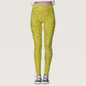 Lebhaftes gelbes zyklisches Chaos-Muster Leggings (Vorderseite)