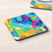 Lebhaftes geometrisches Abstrakt Getränkeuntersetzer (Linke Seite)