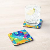 Lebhaftes geometrisches Abstrakt Getränkeuntersetzer (Rechte Seite)