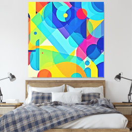 Lebhaftes geometrisches Abstrakt Leinwanddruck