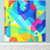 Lebhaftes geometrisches Abstrakt Leinwanddruck (Insitu (Holzboden))