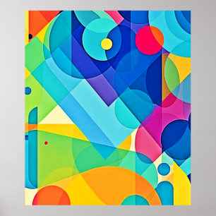 Lebhaftes geometrisches Abstrakt Poster