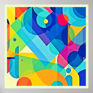 Lebhaftes geometrisches Abstrakt Poster