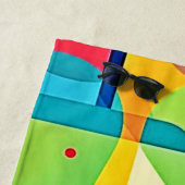 Lebhaftes geometrisches Abstrakt Strandtuch (Beispiel)