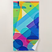 Lebhaftes geometrisches Abstrakt Strandtuch (Vorderseite)