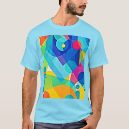 Lebhaftes geometrisches Abstrakt T-Shirt