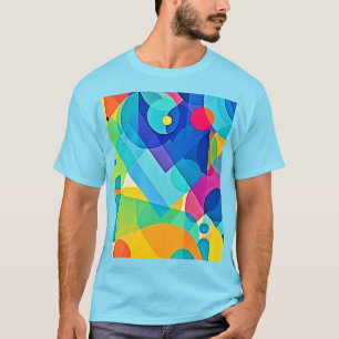 Lebhaftes geometrisches Abstrakt T-Shirt