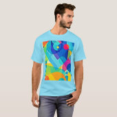 Lebhaftes geometrisches Abstrakt T-Shirt (Vorne ganz)