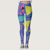 Lebhaftes geometrisches Abstraktes Muster Leggings (Vorderseite)