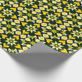 Lebhaftes geometrisches Blumendesign Geschenkpapier (Ecke)