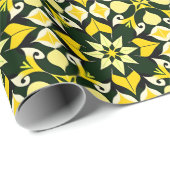 Lebhaftes geometrisches Blumendesign Geschenkpapier (Rolleneckpunkt)