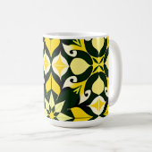 Lebhaftes geometrisches Blumendesign Kaffeetasse (VorderseiteRechts)