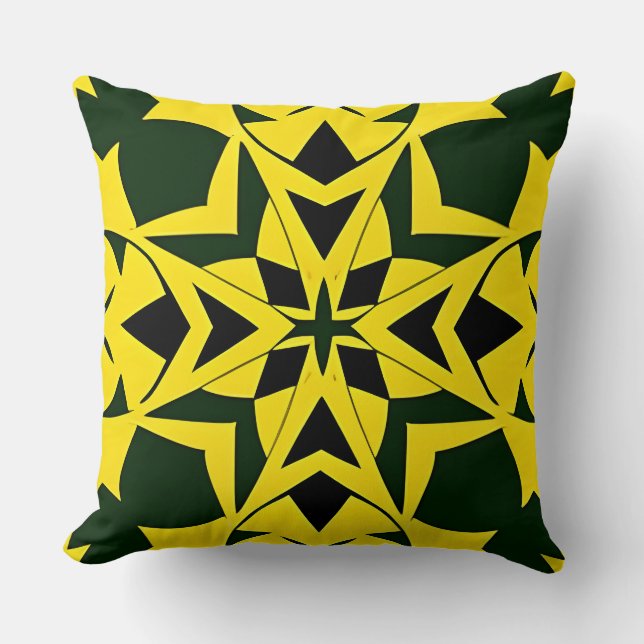 Lebhaftes geometrisches Blumendesign Kissen (Vorderseite)