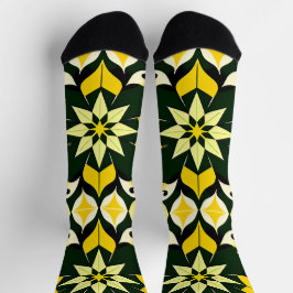 Lebhaftes geometrisches Blumendesign Socken