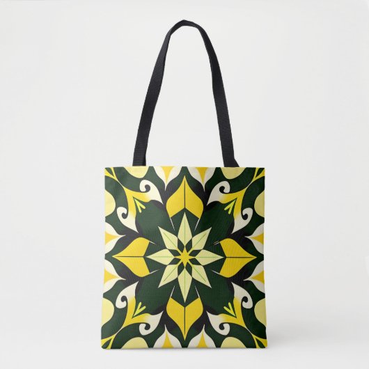 Lebhaftes geometrisches Blumendesign Tasche (Vorderseite)