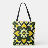 Lebhaftes geometrisches Blumendesign Tasche (Rückseite)