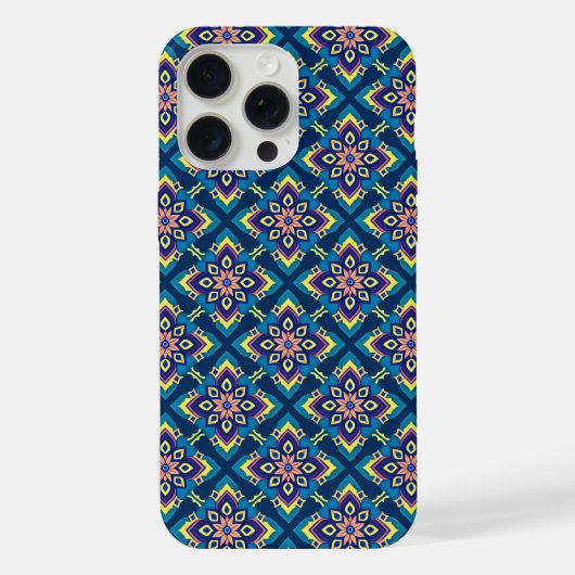 Lebhaftes geometrisches Boho-Muster iPhone Hülle (Rückseite)