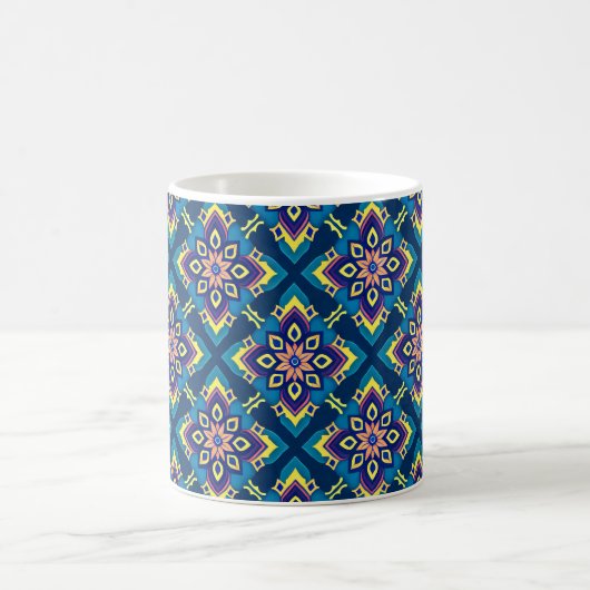 Lebhaftes geometrisches Boho-Muster Kaffeetasse (Mittel)