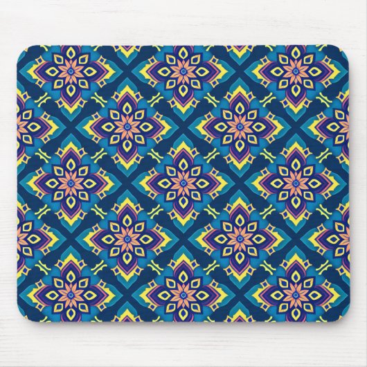 Lebhaftes geometrisches Boho-Muster Mousepad (Vorne)