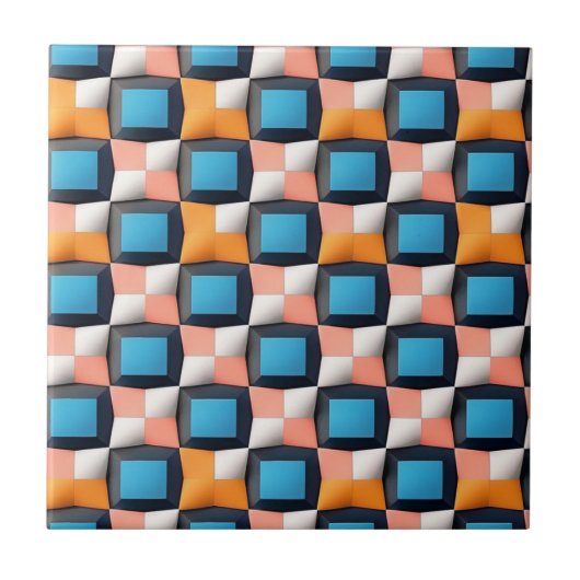 Lebhaftes geometrisches Illusionsmuster für 3D-Bil Fliese (Vorderseite)