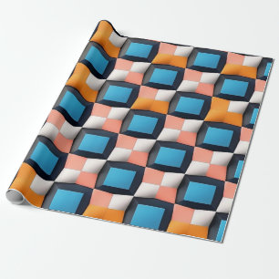 Lebhaftes geometrisches Illusionsmuster für 3D-Bil Geschenkpapier