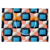 Lebhaftes geometrisches Illusionsmuster für 3D-Bil Große Geschenktüte (Rückseite)