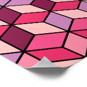 Lebhaftes geometrisches Kubikmuster Poster (Ecke)