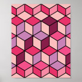 Lebhaftes geometrisches Kubikmuster Poster (Vorne)