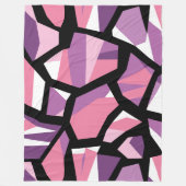 Lebhaftes geometrisches Mosaik in rosa und Lila Fleecedecke (Vorderseite)