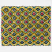 Lebhaftes geometrisches Mosaikmuster Fleecedecke (Vorderseite (Horizontal))