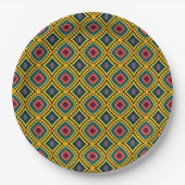 Lebhaftes geometrisches Mosaikmuster Pappteller (Vorderseite)