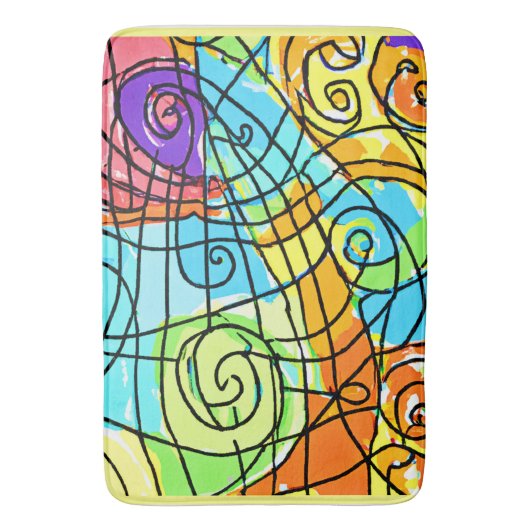 Lebhaftes geometrisches Muster Badematte (Vorderseite Vertikal)