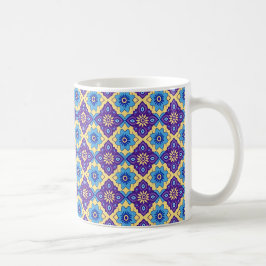 Lebhaftes geometrisches Muster der Retro-Geometrie Kaffeetasse