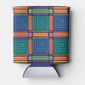 Lebhaftes geometrisches Muster Dosenkühler (Vorderseite)