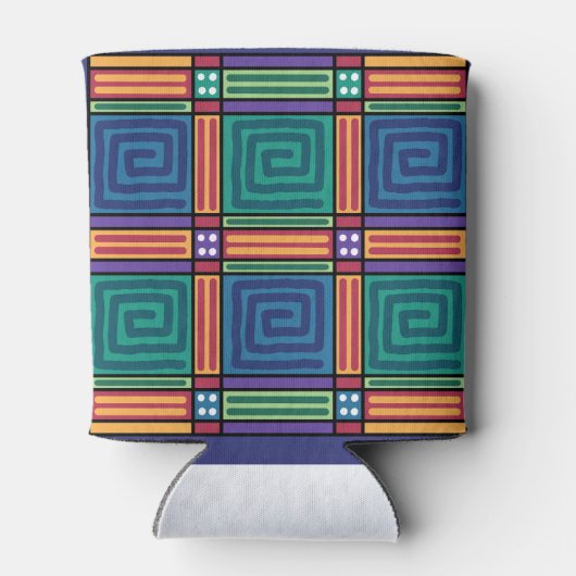 Lebhaftes geometrisches Muster Dosenkühler (Rückseite)
