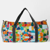 Lebhaftes geometrisches Muster, farbenfroh detaill Duffle Bag (Rückseite)